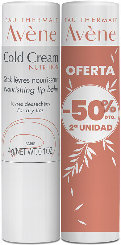 Avène Baume à lèvres nourrissant Cold Cream, lot de 2 x 4 g