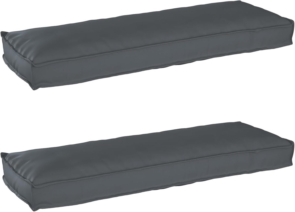 Pallet Kussen Set Antraciet - Waterdichte Oxford Stof Bankkussens voor Buiten - Breedte: 120 cm, Diepte: 40 cm