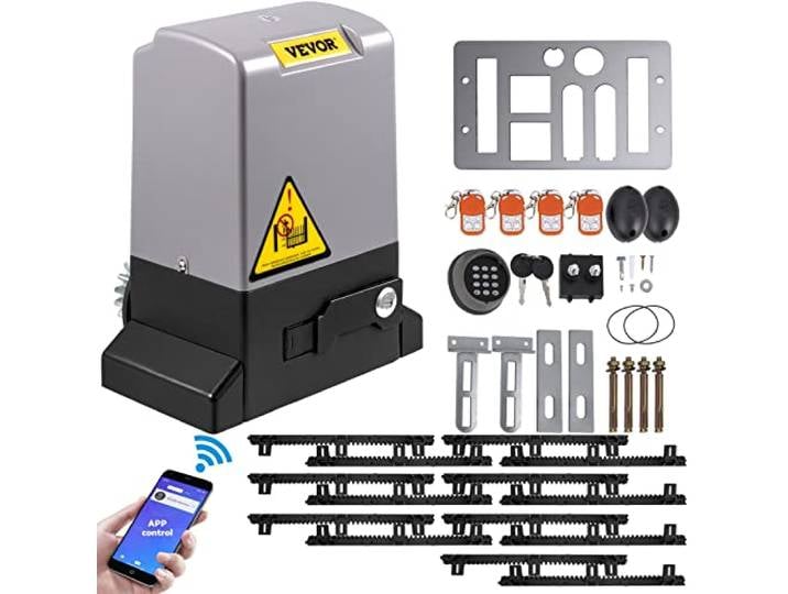 VEVOR Motorisation Portail Coulissant 1800 kg 7 m Ouvre-portail Automatique Pour Hôtels\, Usines\, Écoles\, Maisons Privées\, Fermes et Ranchs\, avec 4 Télécommandes\, Contrôle APP\, Moteur Puissant 750 W