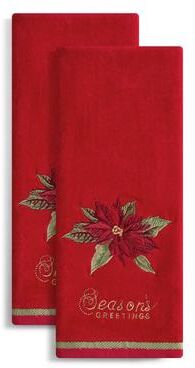 "Lenox Seasons Greetings Embroidered Kitchen Towels, Set of 2, Multicolor - 16""W x 26""L - 16""W x 26""L"