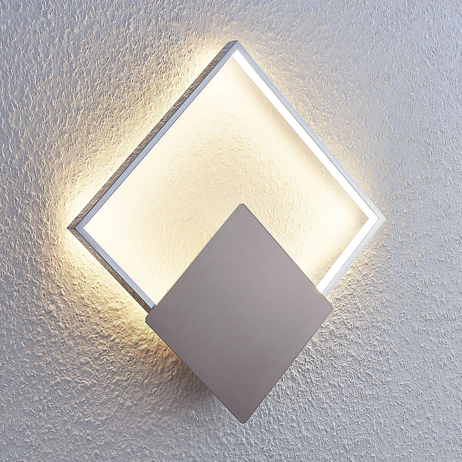 Lindby Anays Square LED Wandlamp - Wit/Transparant - Modern - Kunststof - Up & Down Effect