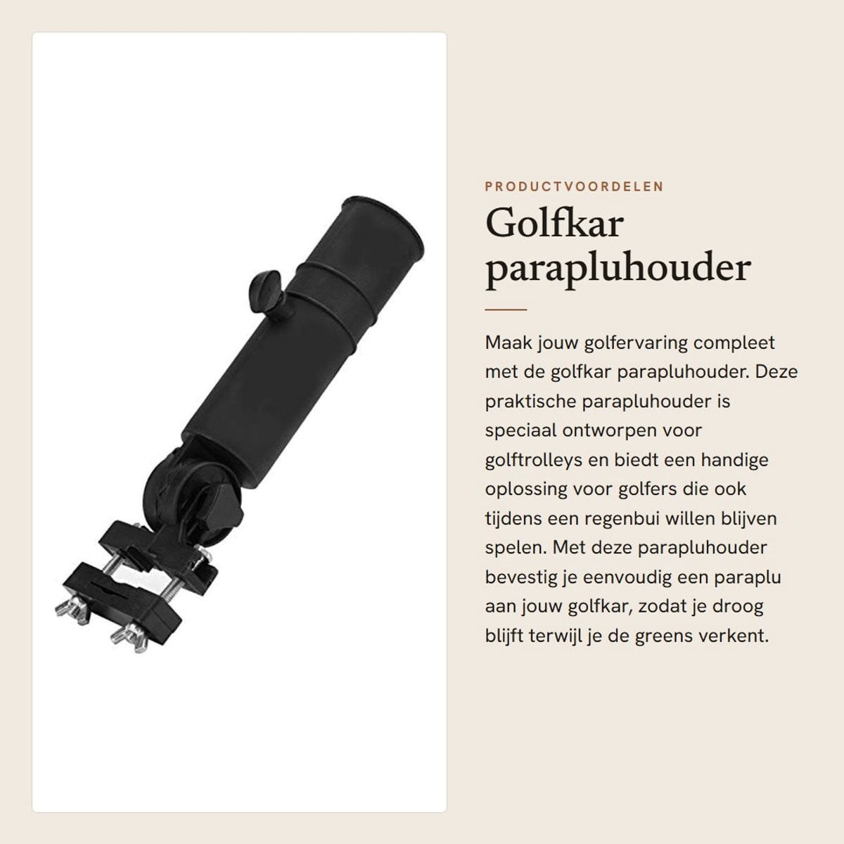 Dailygoods Parapluhouder voor golfkar met handgreepbevestiging