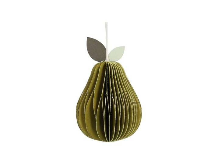 Hanger peer, papier, groen, honingraat, 8,5 cm
