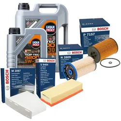 Inspektionspaket Bosch Filtersatz Liqui Moly 5W-30 AUDI Q3 (8UB, 8UG)