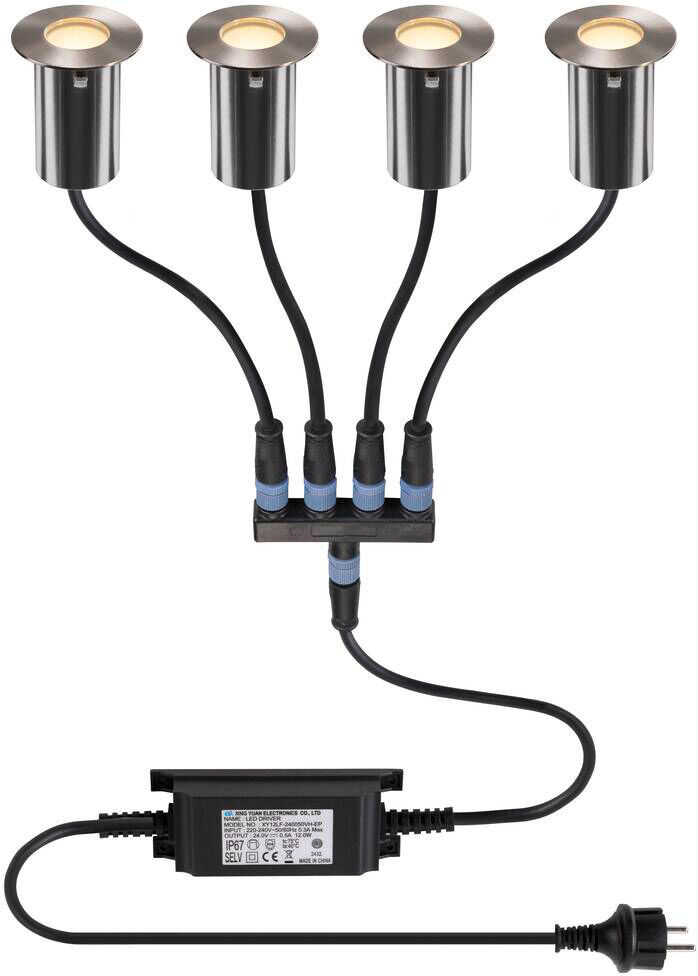 Slv Trail-Lite® 60, 4er Set, Bodeneinbauleuchten, 3000k, Ip67, Rund, Edelstahl / Aluminium - Bodeneinbauleuchten