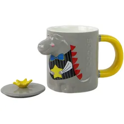 Grauer Dinosaurier-Teebecher, 400 ml