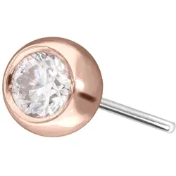 14 Karat Gold Kugel mit Titan Push Pin MOISSANIT