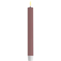 Deluxe Homeart LED 2er Set Stabkerze Real Flame, 24 cm, Ø 2,2 cm, 2er Set, lila