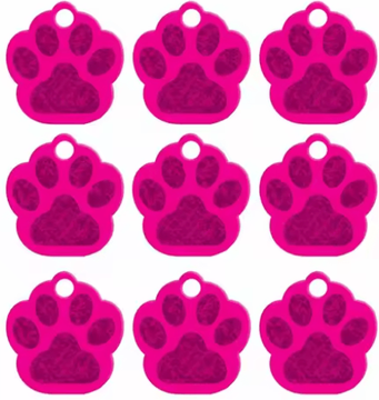 Inspire Picks 20PCS Paw Shape Pet ID Tags Personalized Aluminum Name Tags For Dogs & Cats burgundy 27x28x1 Mm