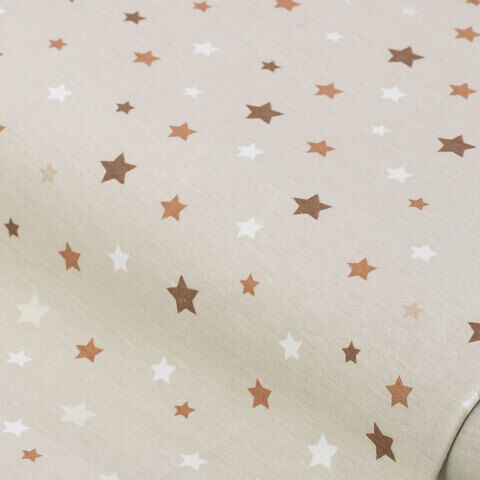 Baumwoll-Jersey "Sterne", beige-color