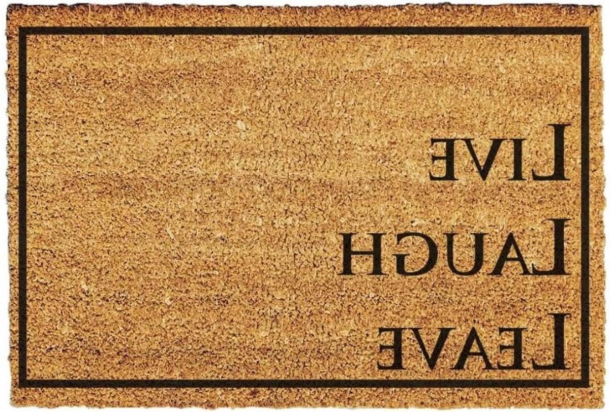 Live Laugh Leave Kokosmat - Natuurlijke Entremat voor de Voordeur - 80 x 50 cm