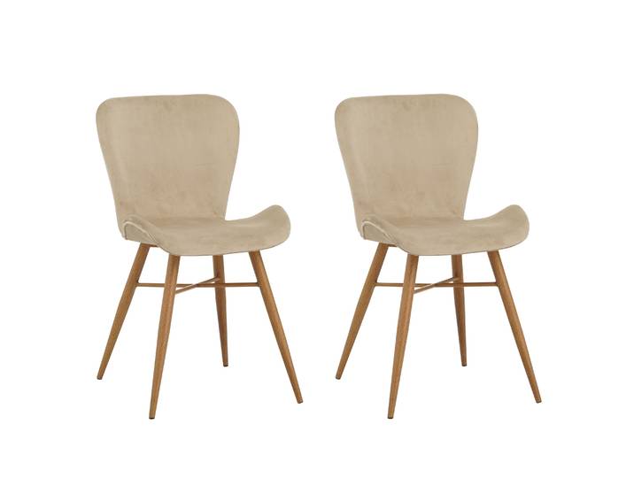 Esszimmerstuhl TONI 2er Set Samt beige