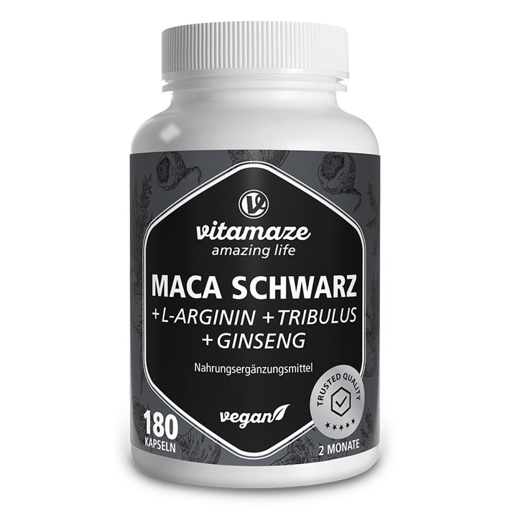 Vitamaze GmbH Vitamaze Maca Schwarz + L-Arginin + Tribulus + Ginseng Komplex K 20170879