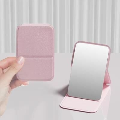 Inspired Finds Portable Folding Makeup Mirror Adjustable Mini Handheld Desktop Vanity Mirror small Heart Mirror