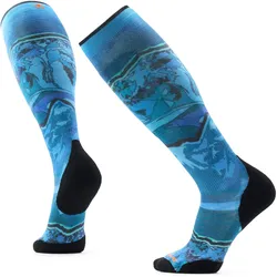 Smartwool, Unisex, Sportsocken, Ski Targeted Cushion Storm Peak Print OTC Socks (42 - 45), Blau