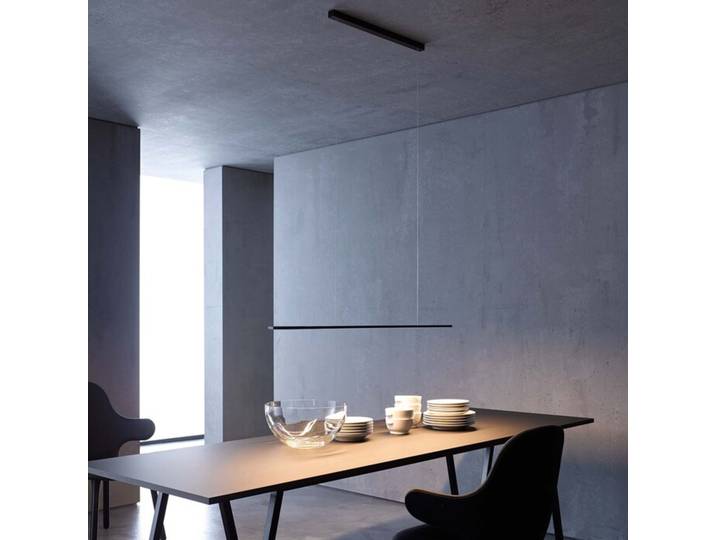 Gera-Leuchten LED-Deckenleuchte GL 6 Pendelleuchte schwarz, Designer Gera-Leuchten, 90x1x4 cm