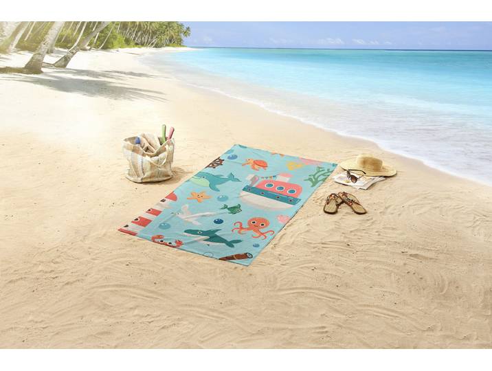 Serviette de plage enfant Sailor 75 x 150cm Bleu