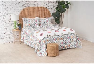 carol & frank Fallon Cotton Reversible Machine Washable Quilt Set