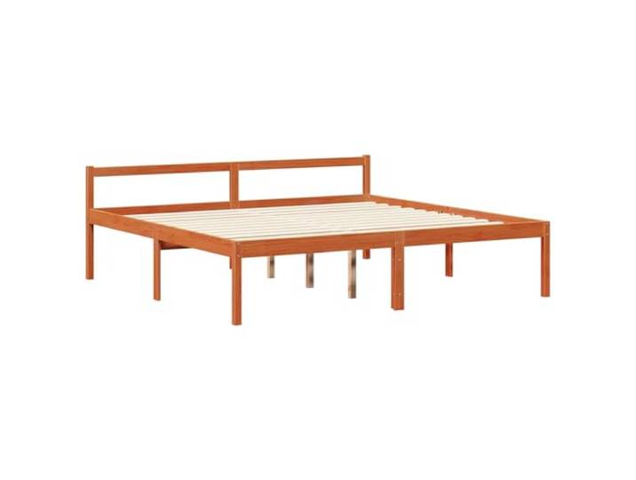 KTHLBRH Bettgestell, 2-teilig, braun, gewachst, Kiefer massiv Mit 2 Schubladen, Lattenrost, Kopfteil inklusive, Kapazität 200 kg, für Matratze 180 x 200 cm
