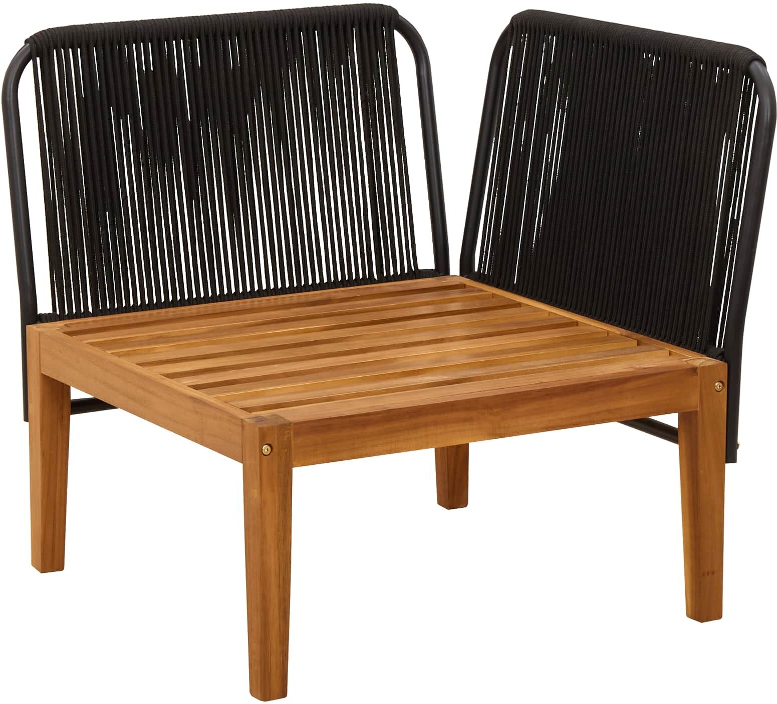 vidaXL Canapé d'angle de jardin avec coussins Naturel