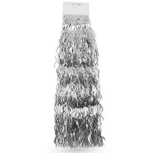 TK-Gruppe Lametta 98417, glatt, silber, Streifen, aus Kunststoff mit Stanniol-Effekt, 25 cm