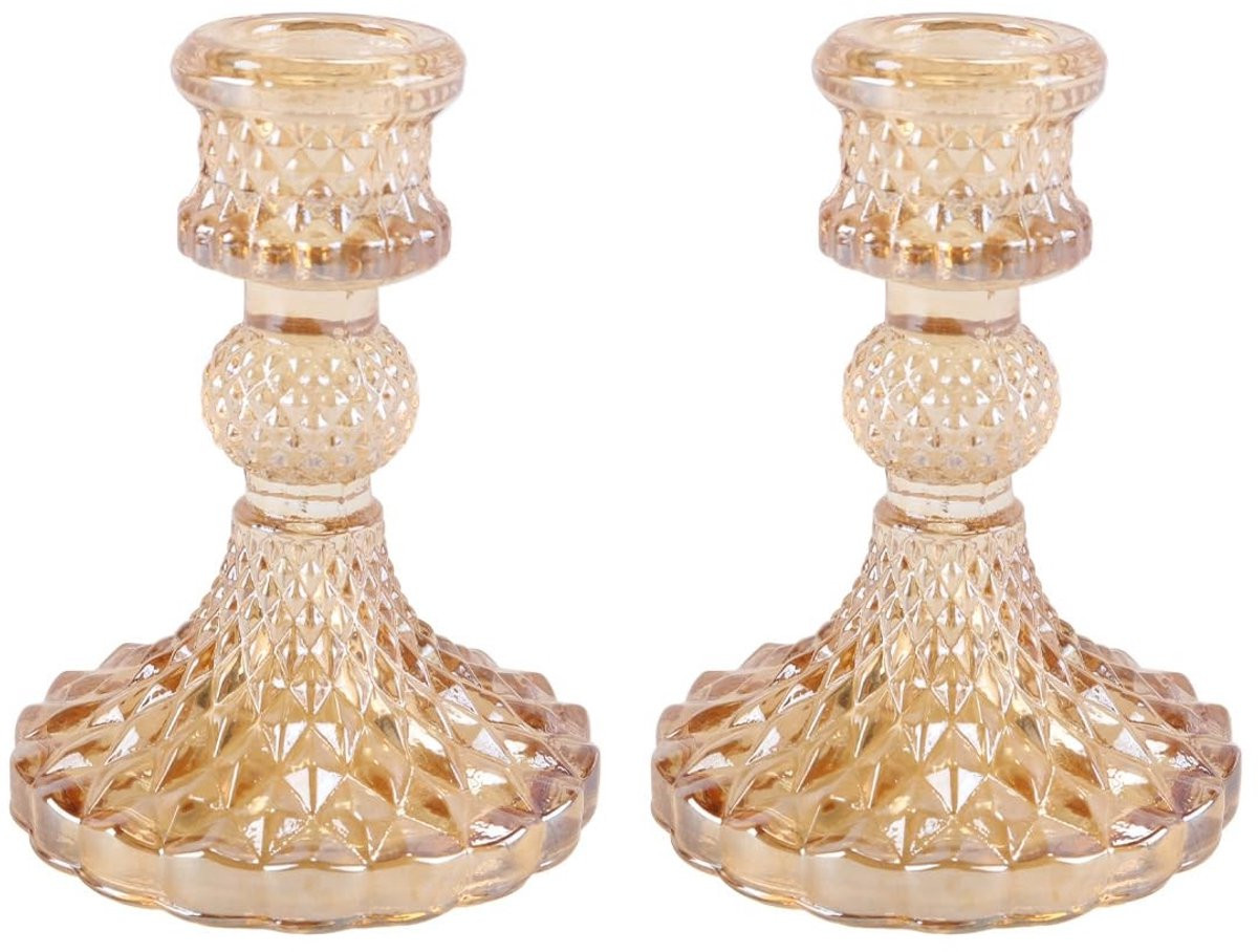 Dailygoods Glasen Taps Toelopende Kandelaars voor Tafeldecoratie