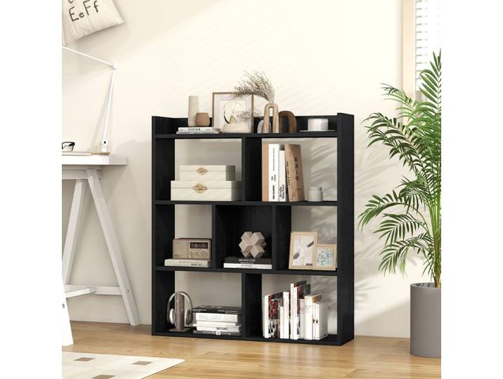 GIANTEX Bibliothèque à 7 Cubes - Patins Antidérapants - 80x20x90cm - Dispositifs Anti-Basculement - Salon Cuisine - Noir