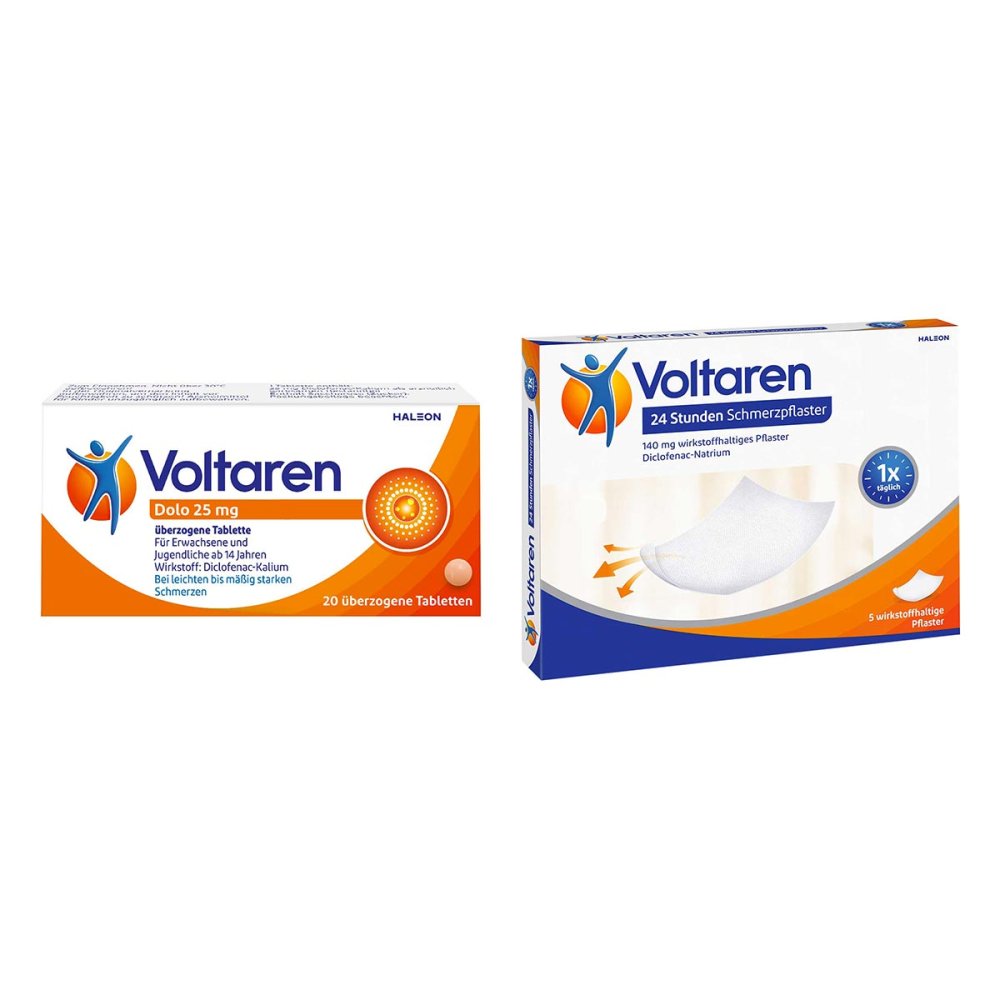 Haleon Germany GmbH Voltaren Dolo 25mg 20Stück + Voltaren Schmerzpflaster 5Stück 08104448