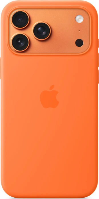 Apple Silikonhülle mit MagSafe auf iPhone 17 Pro Max orange