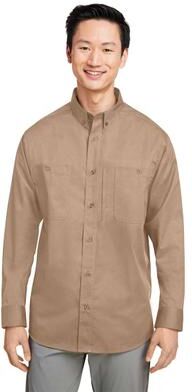 Harriton M585L Men's Advantage IL Workshirt in Khaki size 2XL   Cotton/Polyester Blend