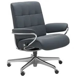 Stressless Bürostuhl London Office Low Back Leder Blau Batick Atlantic Blue