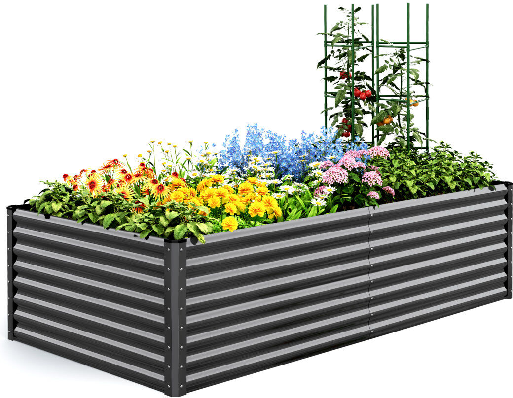 Dakota Fields Outdoor Raised Garden Bed Grey 240x120x62cm
