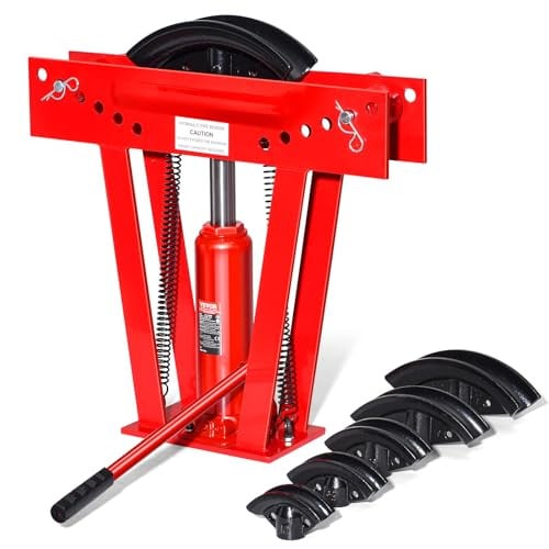VEVOR Hydraulische pijpenbuigmachine, 12 ton, rood, staal