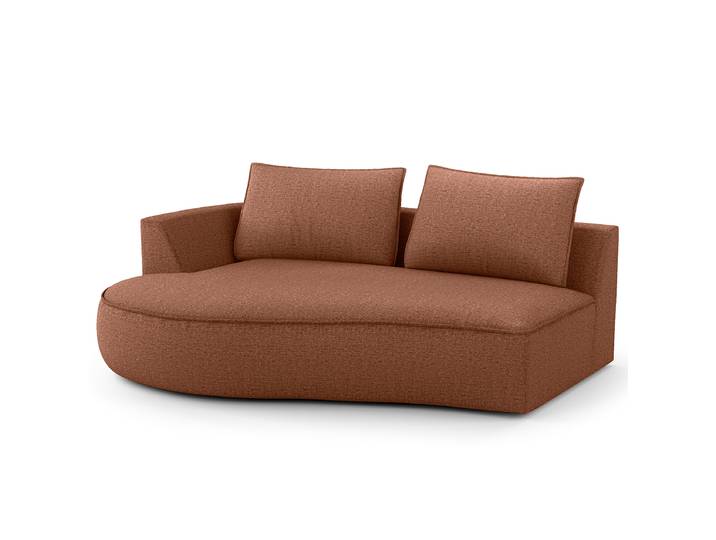 Modulottomane Braun/Karamell Chenille Buladi 196 x 146cm Ausrichtung links Glamour