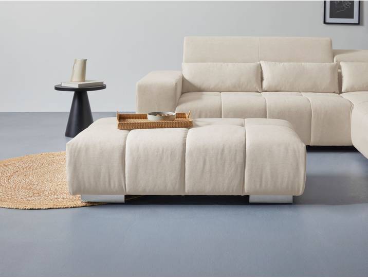 Hockerbank COTTA Orion , beige, B:134cm H:42cm T:70cm, 100% Polyester, Hocker, Hockerbank