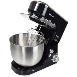 Syntrox Germany Küchenmaschine Wezen Knetmaschine & Mixer mit Edelstahl-Behälter Schwarz