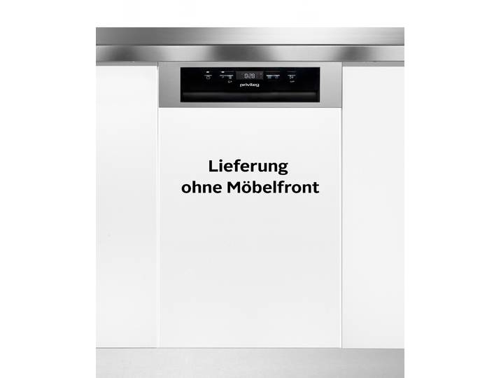 PRIVILEG teilintegrierbarer Geschirrspüler PV2PC10BS7A0 , Energieeffizienz: C, silber (weiß), B:44,8cm H:82cm T:55,5cm, Geschirrspüler, Rapid 30' – Schnelles und effizientes Spülprogramm in nur 30 Minuten, teilintegrierbarer Geschirrspüler