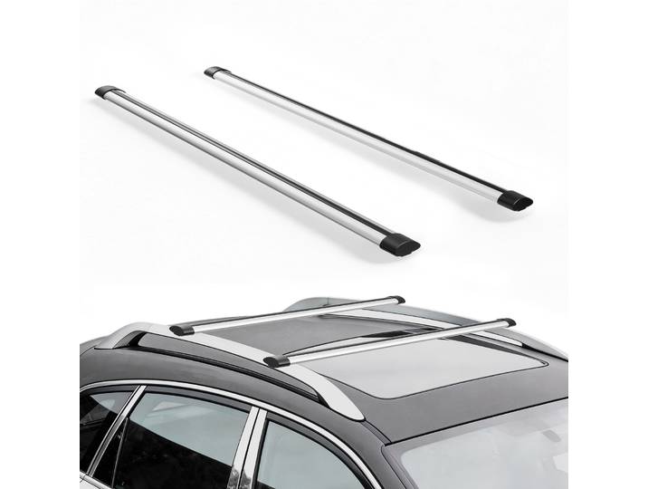 Vevor Barres Transversales De Toit Charge 100 Kg\, Barre Porte Bagages 135 Cm\, Pour Panier Porte-bagages Galerie Camping Voyage\, En Alliage Dealuminium\, Barres Seulement\, Pieds De Fixation Non Inclus