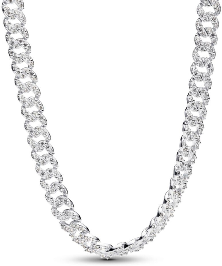 Pandora Timeless Pavé Cuban Chain kaulakoru, hopea, 393161C01-45
