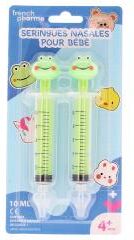 French Pharma Seringues Nasales Modèle Grenouilles pour Bébés 2 x 10 ml - Blister 2 seringues nasales de 10 ml