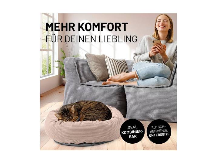Tierbett LUMALAND Cord , beige (pink, rosa), B/H/L: 20cm, Tierbetten, Tierbett