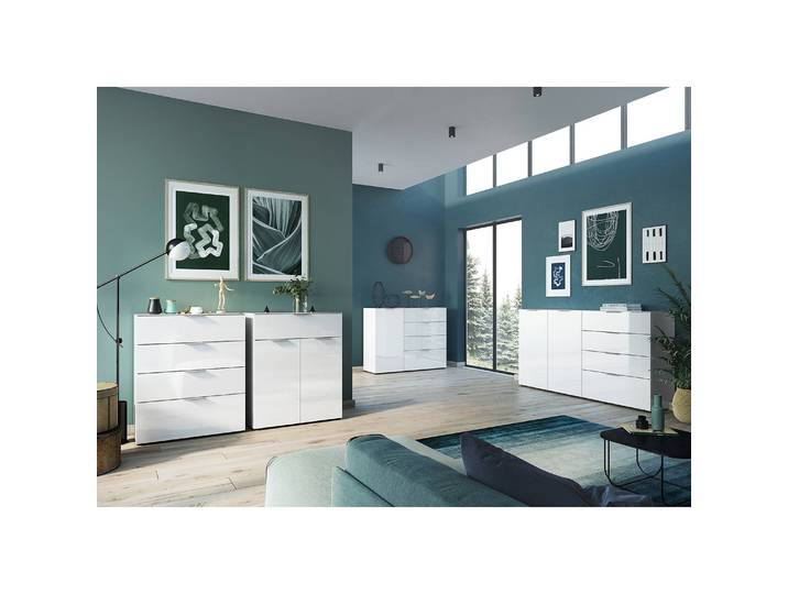 Buffet I 134 x 102 x 42cm Blanc/Blanc