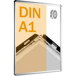 Klapprahmen A1, selbstklebend Rondo | silber, Aluminium