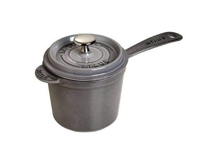 Staub Aufgusstopf Staub Specialities Stieltopf, 14 cm rund Gusseisen Graphit-Grau, (1St)