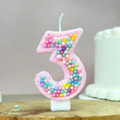 Uplift Treasures Macaron Number Birthday Cake Candle 3