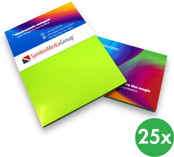 B2B Partner Elektrostatische selbstklebende Haftnotizen Symbionotes 190 x 100 mm, grün