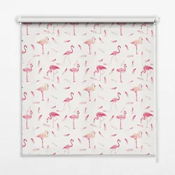 INNENROLLO - Fensterrollo - Rollo - 100x180 cm - Flamingos und ihre Federn