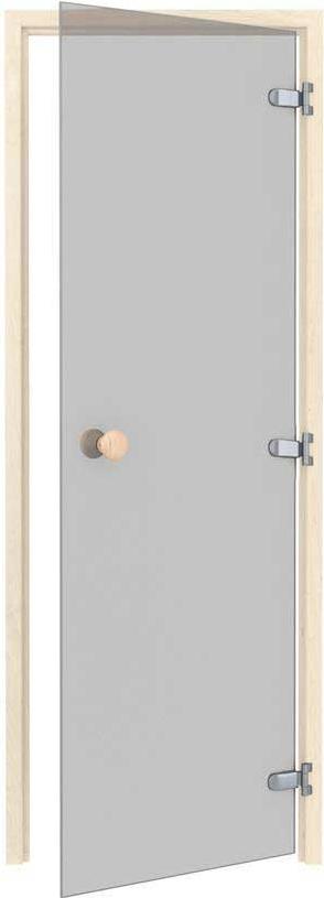 Saunatür Classic - Espe / Glas Grau / 80 x 200