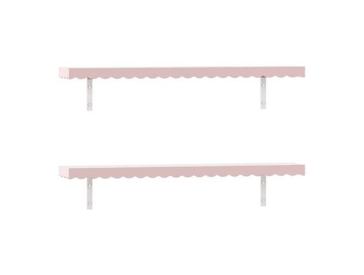 Etagères murales - HELLOSHOP26 - Lot de 2 - MDF - Rose barbe à papa - 80 x 17 x 4 cm