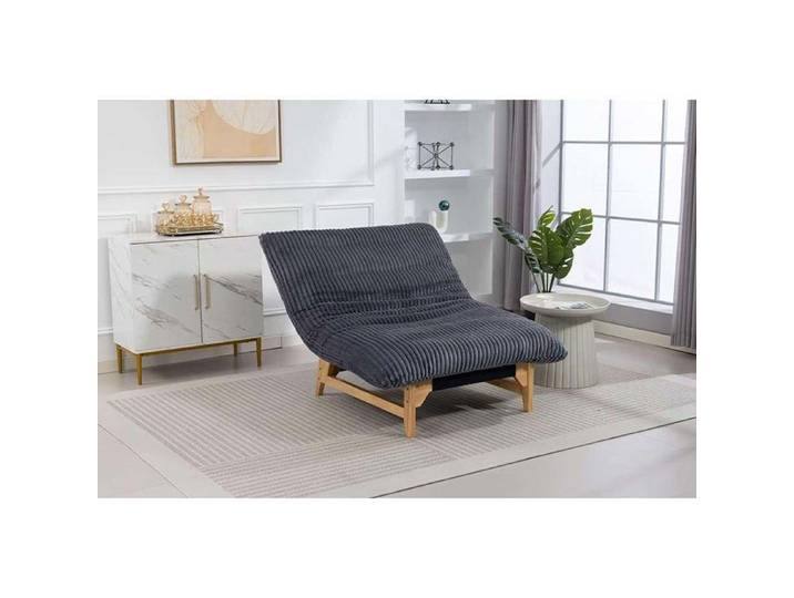 Pouf pour adulte - Fauteuil décoratif sans accoudoirs - Tissu velours - Ergonomique (soutien dos et nuque) - 1 place